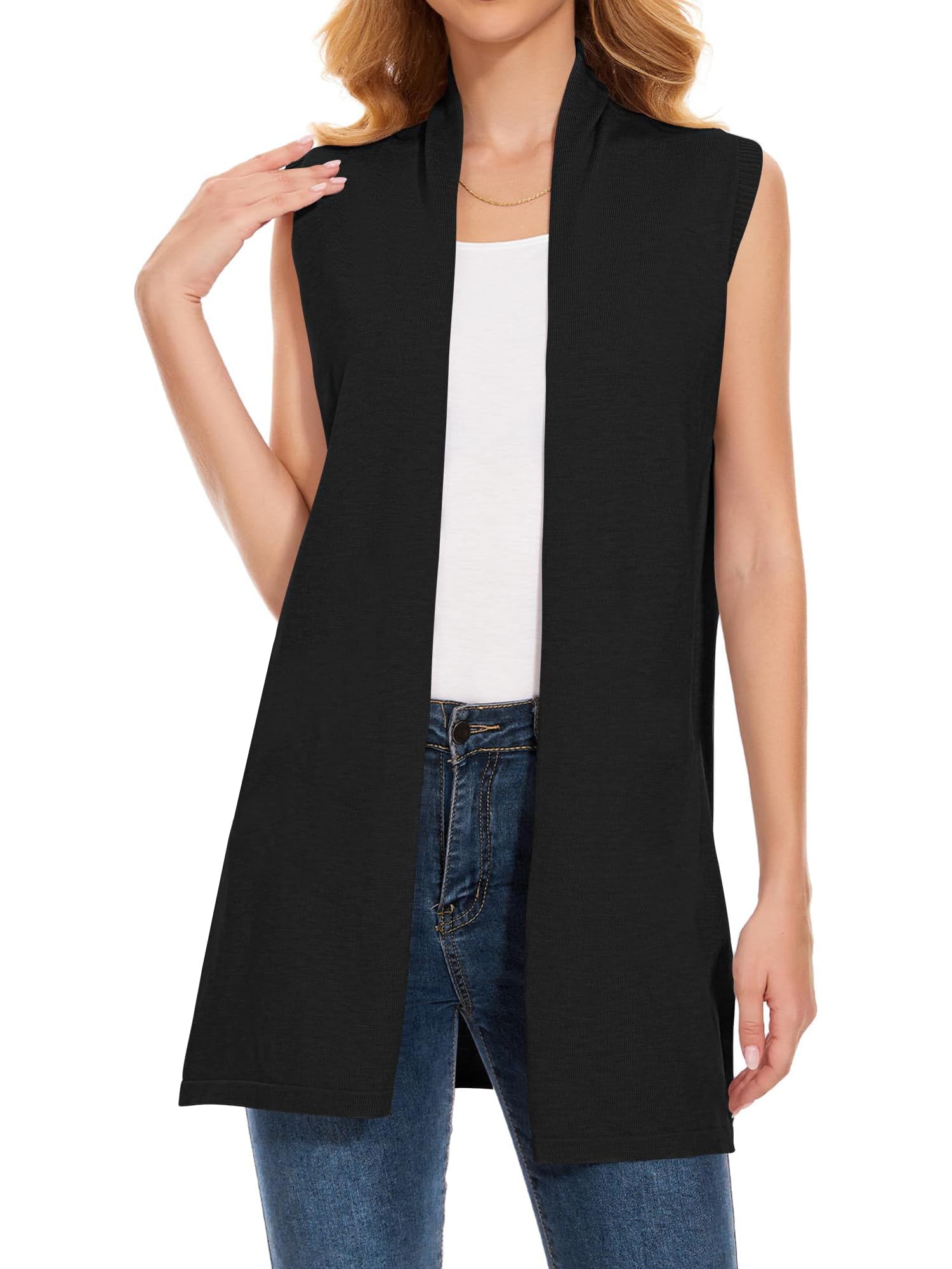 Sleeveless Cardigans for Women Open Front Knit Vest for Spring Summer Fall-image-48