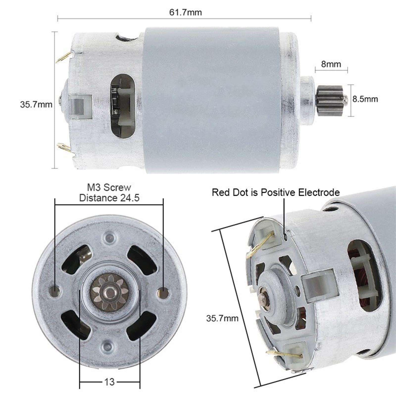 Moteur GRS-550VC 12V/18V/21V/25V 14 Dents - Moteur DC Haute Puissance Pour Perceuse Sans Fil, Jouets Et Modèles