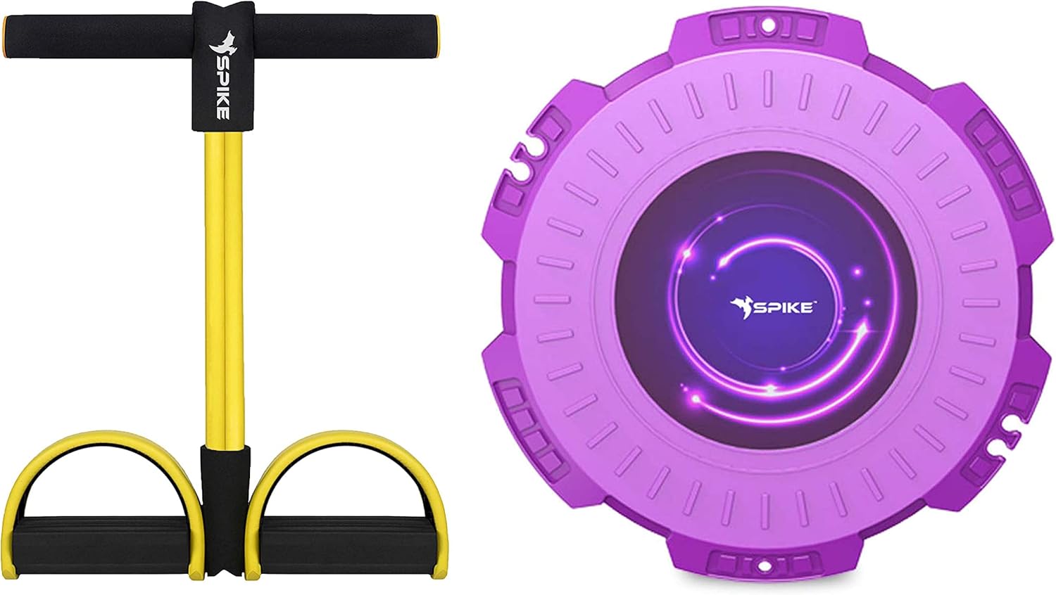 SPIKE Tummy Trimmer and Spike Tummy Twister Combo Ab Exerciser for Men and Women Biceps Body Toner Exercise Equipment for Home gym - Yellow