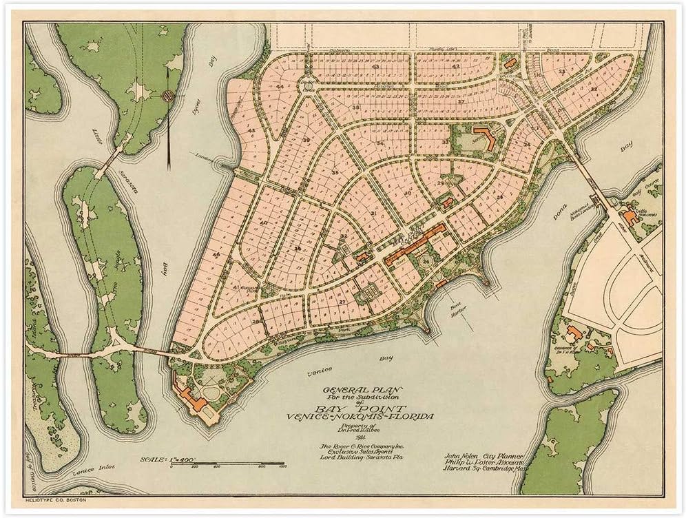 Amazon.com: Antiguos Maps General Plan for Bay Point - Venice and ...