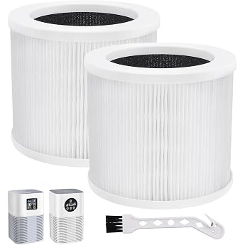Pack of 2 A1 Replacement Filters Compatible with VEWIOR Air Purifier HQSC-50 HQKJ-80 AMEIFU AP01W A1W KOIOS HQKJ-50 Air Purifier 3-in-1 H13 True HEPA Air Purifier Filter