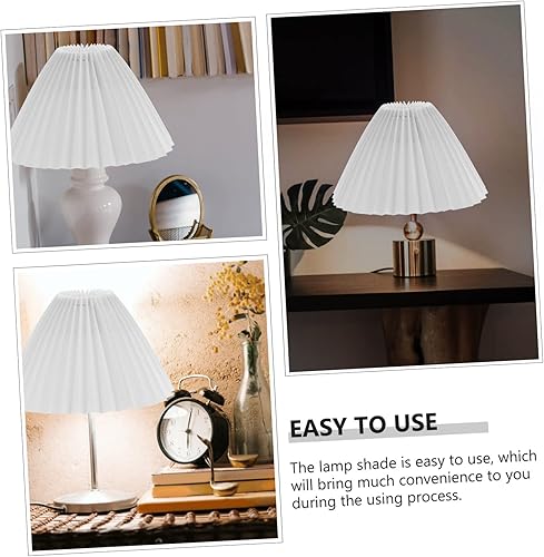 Miniatura 3 de NOLITOY 1 pantalla plisada retro decoración del hogar adornos de flores blanco lámpara mesa tela pantalla lámpara de mesa lámpara de mesa pantalla