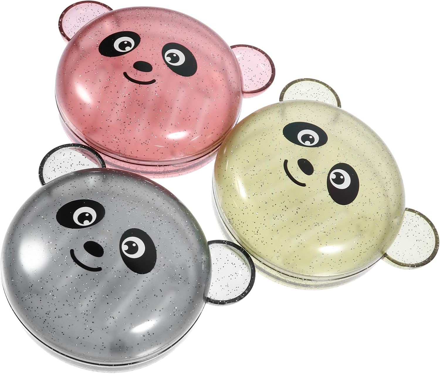 Lurrose 3枚の防水 石鹸箱 石鹸置き 石鹸ケース 携帯用 水切り 可愛い おしゃれ 自然乾燥 持ち運び便利 お手入れが簡単 熊の形です 贈り物