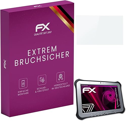 atFoliX Película protectora de vidrio de plástico compatible con Panasonic ToughPad FZ-G1 Protector de pantalla, 9H Hybrid-Glass FX Protector de