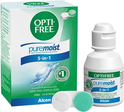 Opti-Free Puremoist Multi-Purpose Disinfecting Solution with Lens Case, 2-Ounces