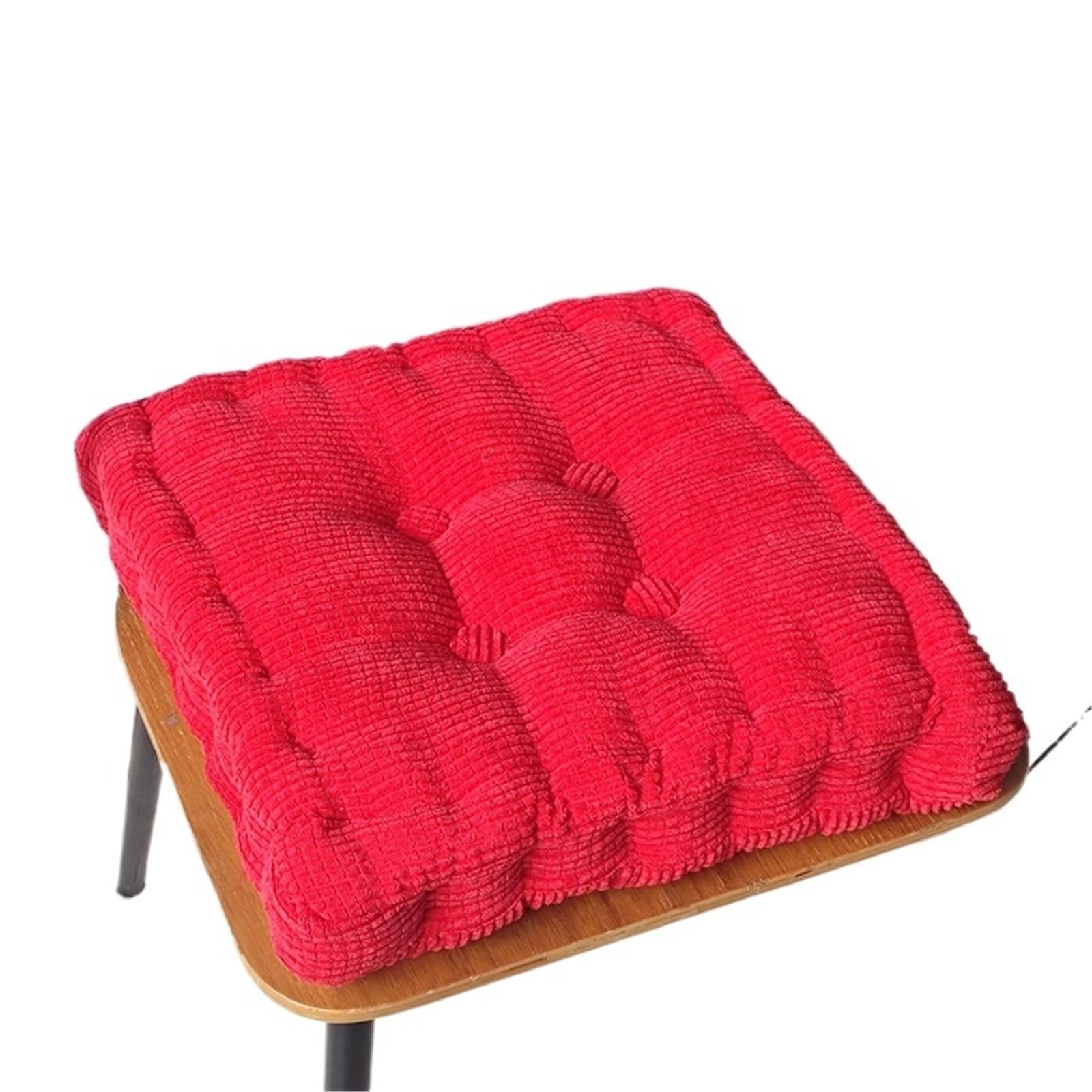 GIJMZY Thickened Corn Kernel-shaped Futon Cushion Tatami Office Chair Round Sofa(Red-square,50x50cm)