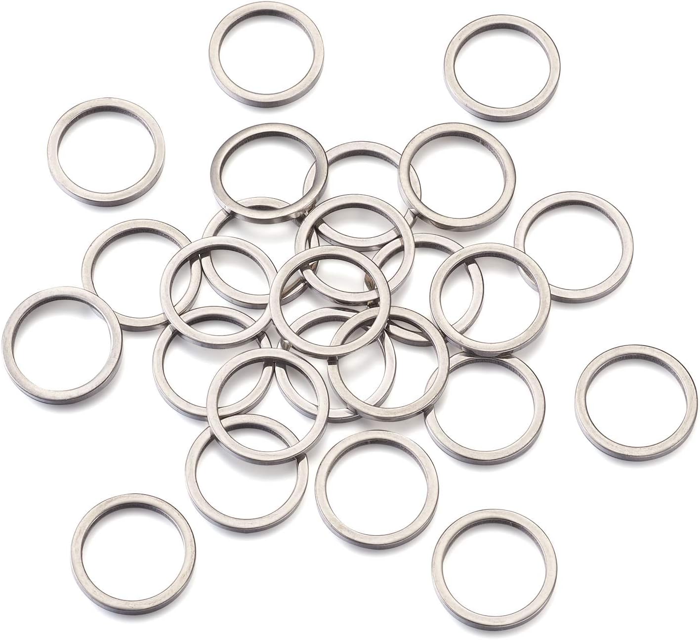 Craftdady 30pcs Stainless Steel Hollow Round Linking Rings 20mm Open Bezel Circle Frame Charms Pendant Connectors for DIY Resin Crafts Earring Necklace Jewelry Making