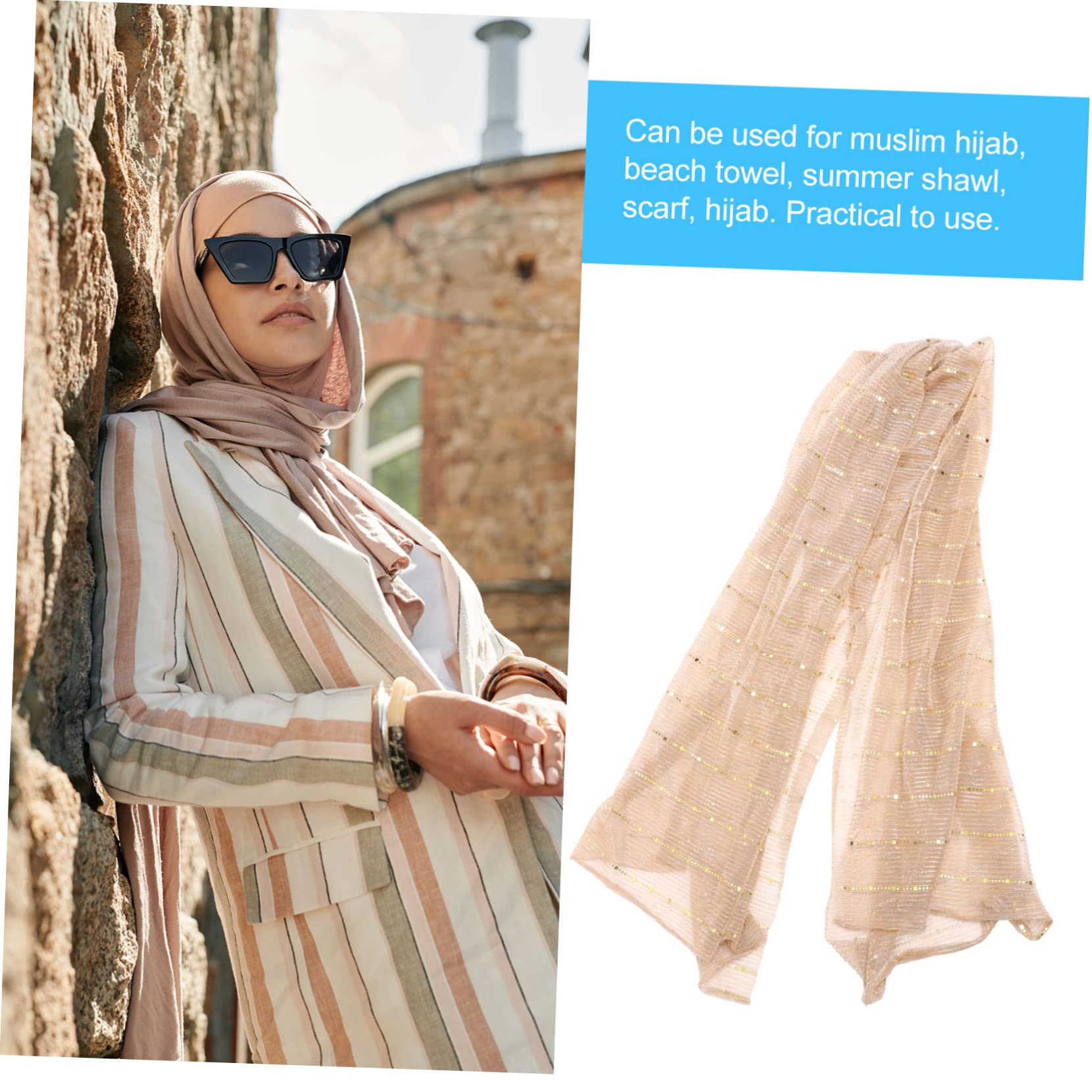 LIFKOME 5 Elegantes Bufandas Con Purpurina Para Mujer Tocados De Moda Para Atuendos Elegantes Ligeros Y Con Estilo.