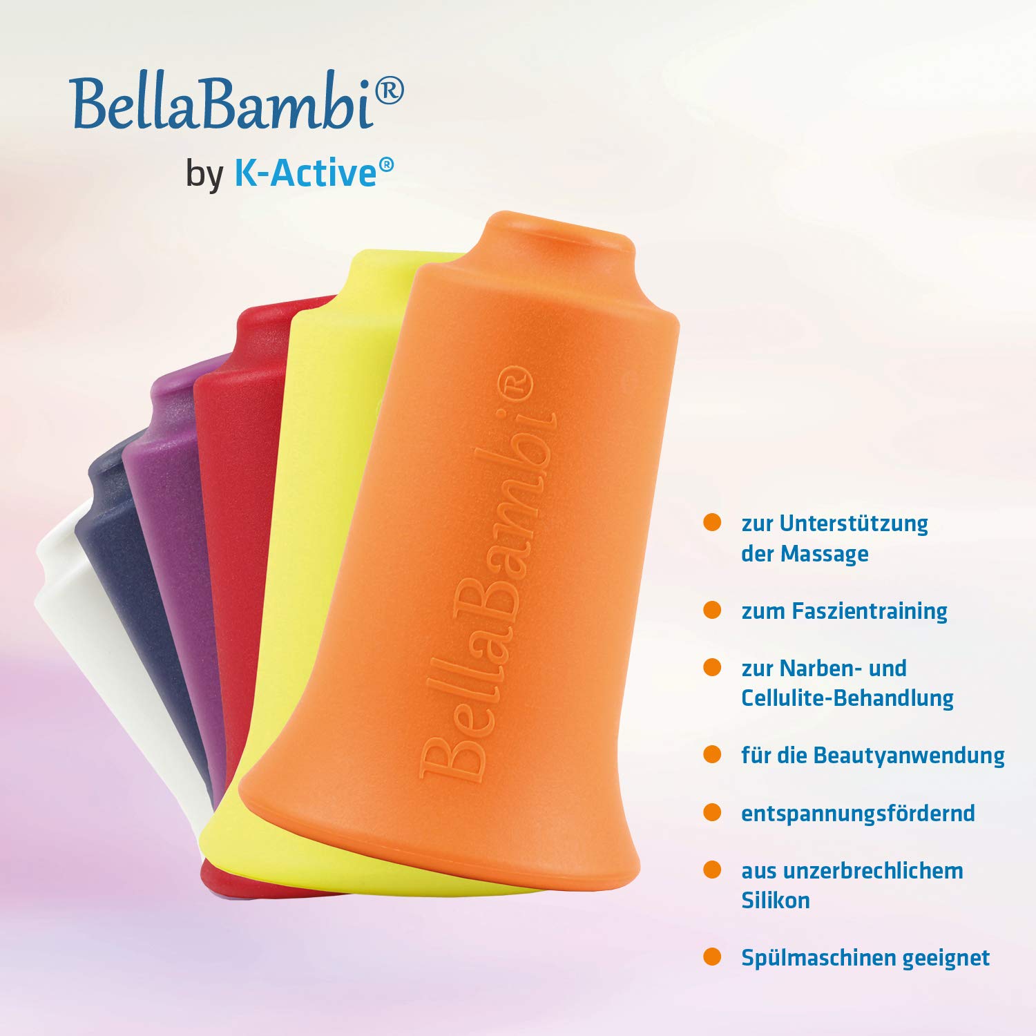 BellaBambi® Schröpfkopf by K-Active Mini Trio | Je 1 Cup in gelb, orange, rot