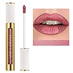 MAKI YIKA Red Lipstick for Women Metallic Lipsticks Glitter Long Lasting Lipstick No Smudge No Transfer Liquid Lip Gloss (BR03 Be Happy)