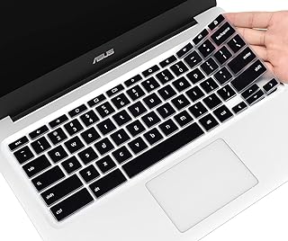 Keyboard Cover for ASUS Chromebook Flip C434 2 in 1 Laptop, ASUS C302CA/C423NA/C425TA/C433TA/C434TA-DH342T DSM4T DS384T C523NA Chromebook, ASUS Chromebook Protective Skin, Black