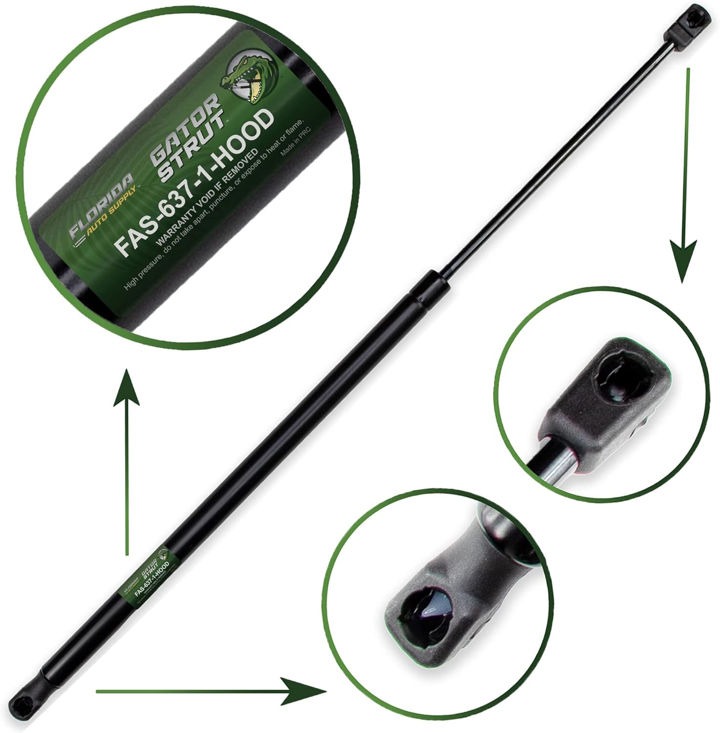 1 Hood Lift Support (Only One Required), Compatible with: 2010-2015 Cadillac SRX - Gas Spring by Florida Auto: FAS-637-1