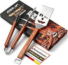 7-in-1 Grillbesteck Set, Multifunktionales Grillspachtel mit Grillzange Edelstahl, BBQ Grill Zubehör, Kreativer Grillzubehör Männer Geschenk, Grill Geschenke für Männer/Frauen/Eltern