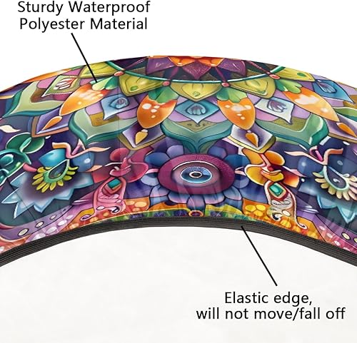 Vista 12 de Cardinal Bird - Mantel redondo ajustable con borde elástico de 36 a 42 pulgadas, mantel redondo elástico, impermeable, lavable, mantel circular