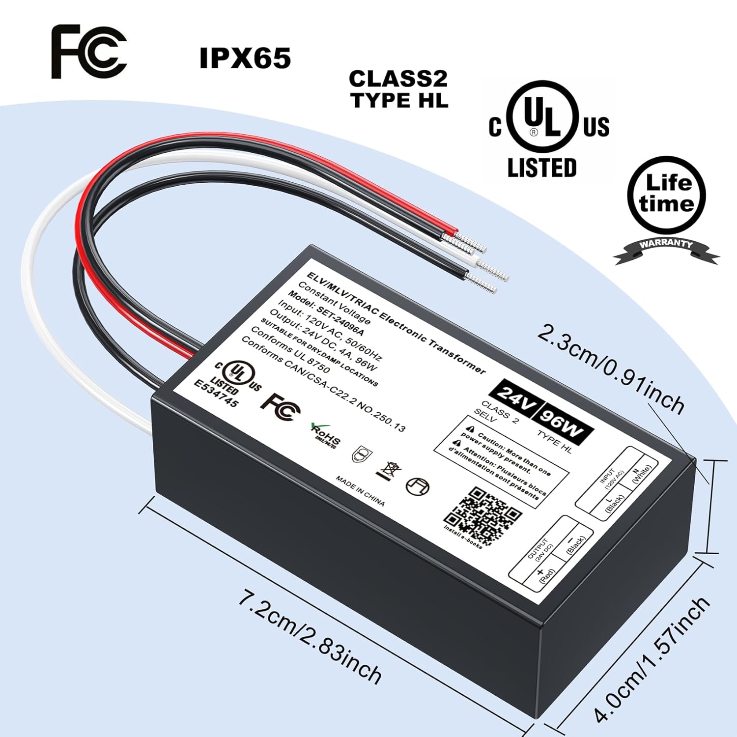 Lutron/Leviton Compatible 96W Dimmable LED Driver 24V, Triac/ELV/MLV AC to DC, Class2 Transformer for LED Strip Light, Low Voltage Lighting Project - Image 4