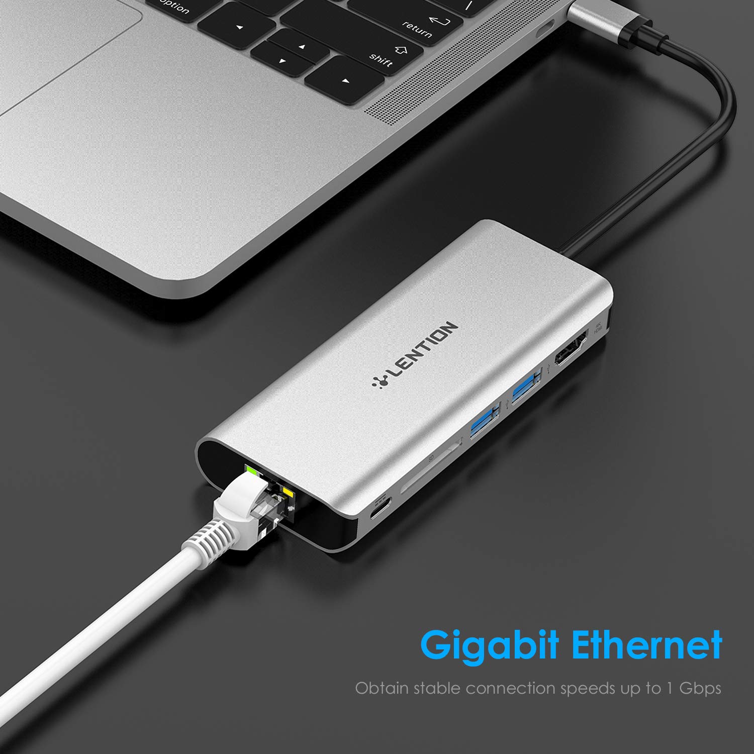 Buy LENTION USB C Hub with 4K HDMI, SD Card Reader, 2 USB 3.0, Type C