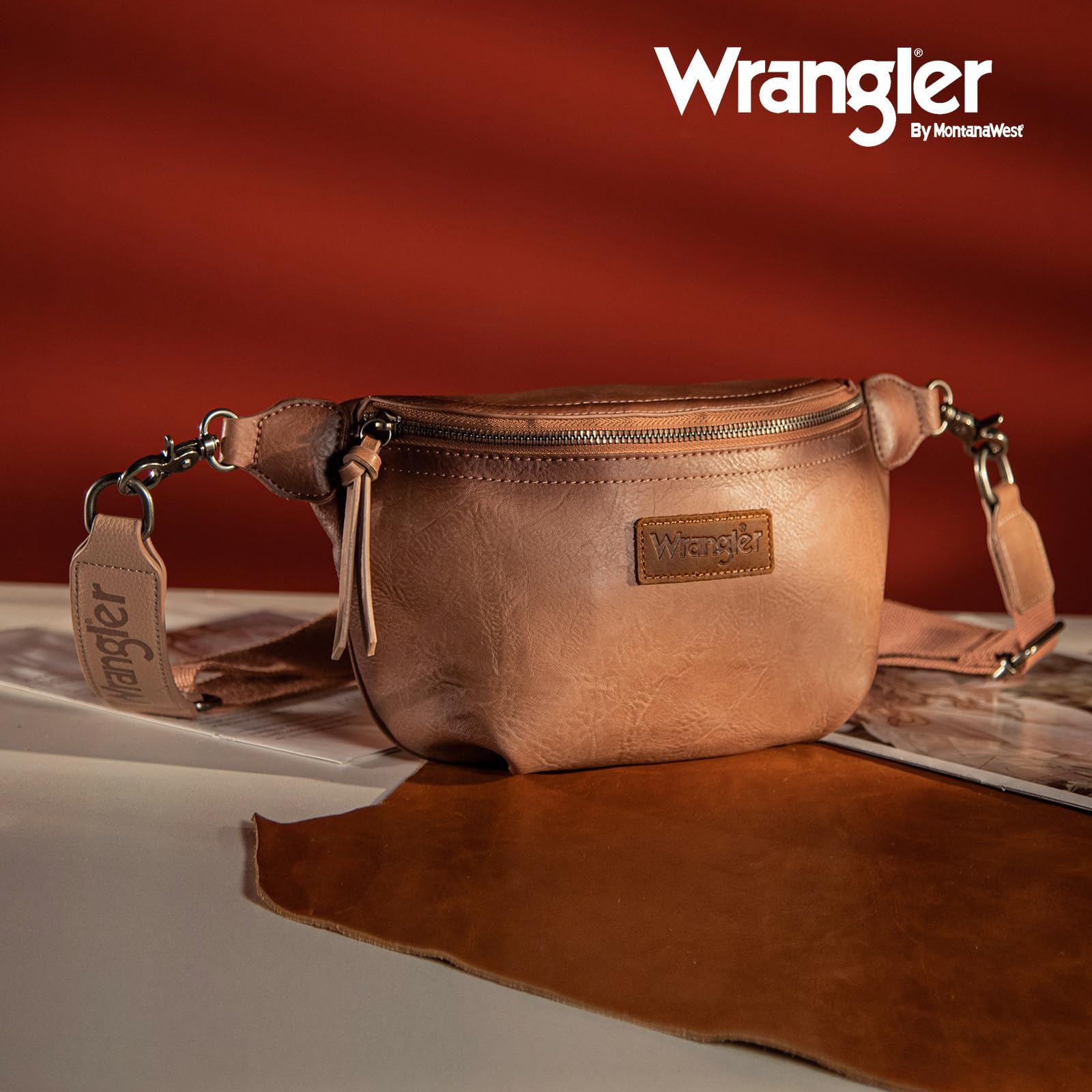 Wrangler Bolso Bandolera Vintage para Mujeres y Hombres, Bolso Cruzado para Mujer, B-Distressed Khaki, 5.5 Inches (W) x 1.75 Inches (D) x 7.5 Inches (H), Bolso Bandolera