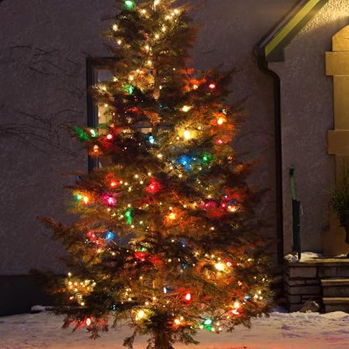 Miniatura 7 de JUSTPRO - Tira de luces multicolor de alambre blanco de 21.6 pies, 100 luces incandescentes de Navidad, con certificación UL, mini luces de Navidad