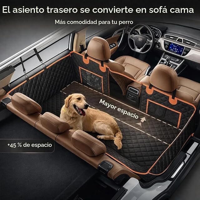 Foto 3 de 8 de Euqvunn Manta para Perro de Auto (131.8 * 62.99 cm), [Tamaño Ancho & Clip Metálico] Protector de Maletero