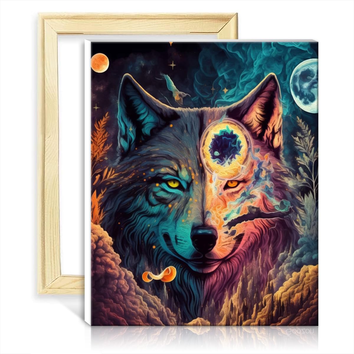 TANGFEIY Paint by Numbers Brushes Kits HighFlying Wolf DIY Beginners Acrylic Paint by Numbers with Brushes and Acrylic Pigment for Home Decor No Frame(30x40cm) โ image 1