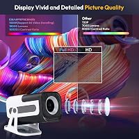Olymmons HY300 Pro Mini Hordozható Projektor WiFi 6 Bluetooth 5.0 1080P 4K Android 11 Fehér - G1 8