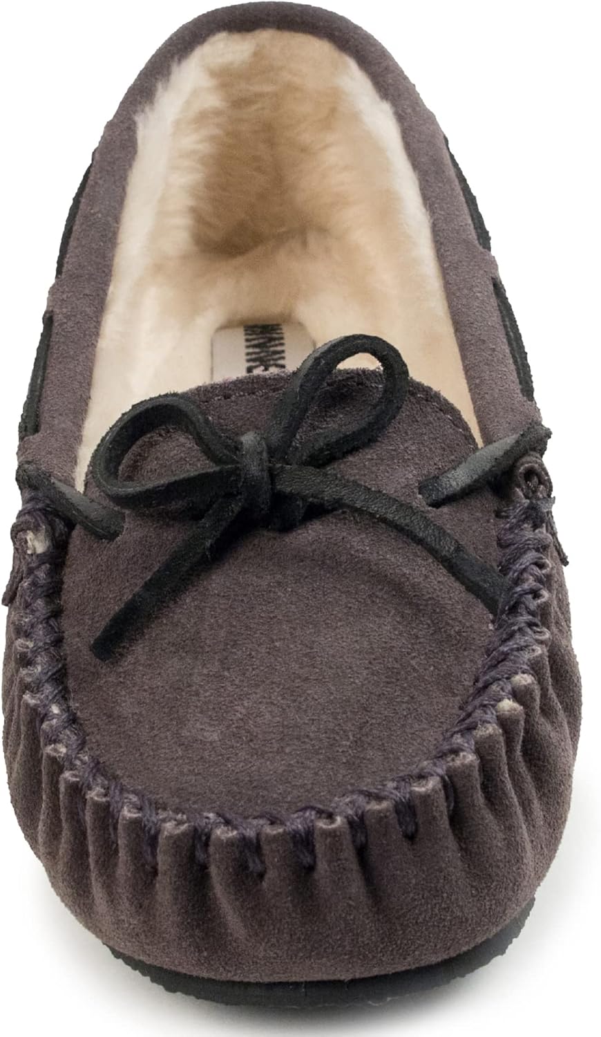 Minnetonka Women's Cally Faux Fur Slipper 5 Grey