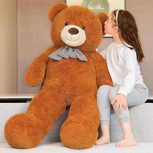 Miniatura 3 de SNOWOLF Giant Teddy Bear 55inch Stuffed Animals Plush Toy Big Soft Bear for Girlfriend Kids Valentine's Christmas Birthday, 7Lbs, 140cm, Dark Brown