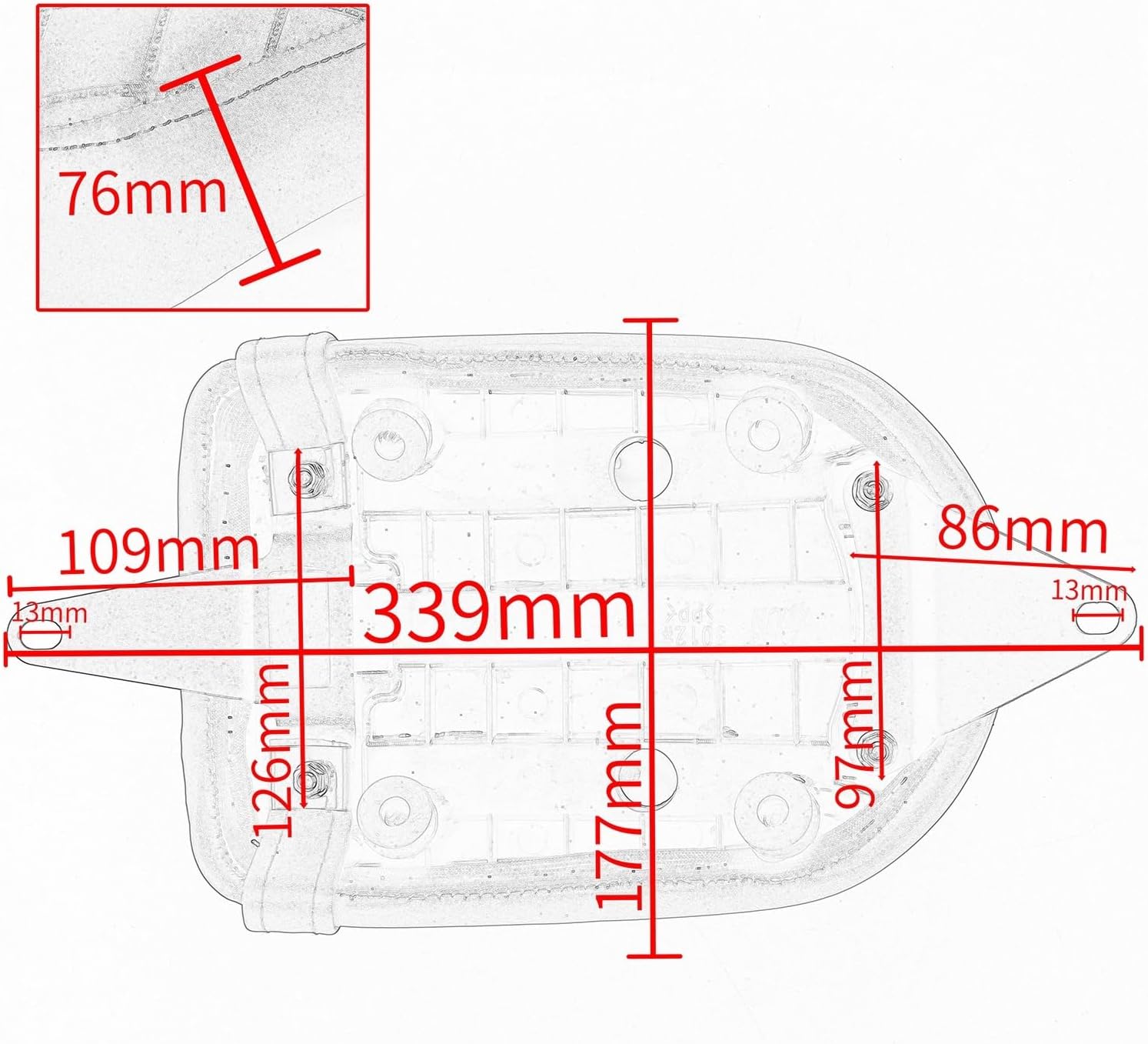 Motorcycle Backrest Pad Kits Rear for Seat Saddle Pad for Soft Passenger for Cushion for Rebel CMX1100 CM1100 2021-2024