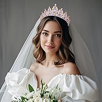 Vista 77 de Kamirola - Corona de reina y tiaras corona de princesa para mujeres y niñas, diademas de cristal para novia, princesa para bodas y fiestas (01)