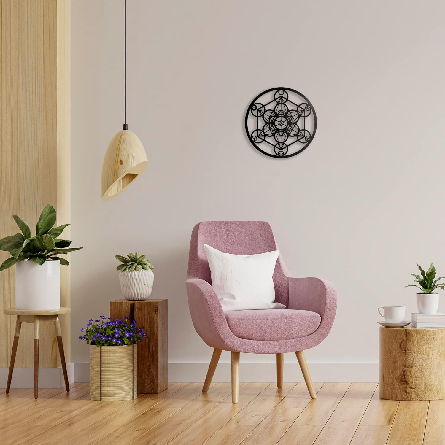 keluly Decorazione in metallo. Scultura da parete galleggiante, con ombre, in acciaio. (43 x 31 cm., Cubo Metatron)