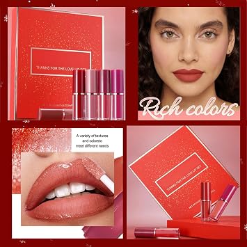 12 Colors High Color Lipstick Makeup Kit, Matte Liquid Lipstick & Nude Lip Gloss Set, Long Lasting Waterproof Velvet Lipstick, Moisturizing & Plump Lip Stain, Valentine's Day Gift Set for Women