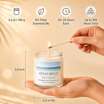 Spring & Summer Scented Candles Set, 6 Pack Soy Candles for Home, 21 oz Aromatherapy Candle Gift Set for Women, Mom, Birthday & Housewarming Gifts, Eucalyptus Mint & Vanilla Coconut