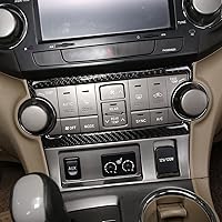 Vista 4 de LLKUANG Para Toyota Highlander 2009 2010 2011 2012 2013 Real Fibra de Carbono Adhesivo 3D Interruptor de Aire Acondicionado Marco de Control
