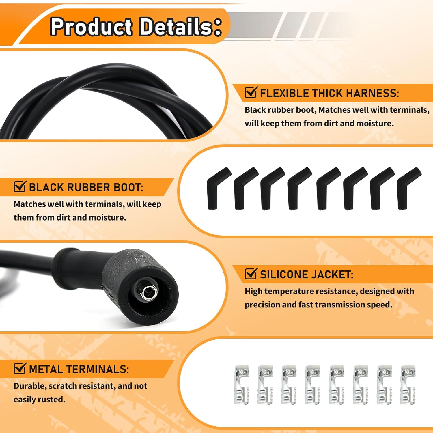 LS LT 5ft Universal Spark Plug Wire Set Compatible With LS1 LQ4 L59 L33 LS2 LR4 LC9 L76 LS3 LM4 L99 LY6 LS6 LM7 LQ9 LH8 LZ1 LMG Engine