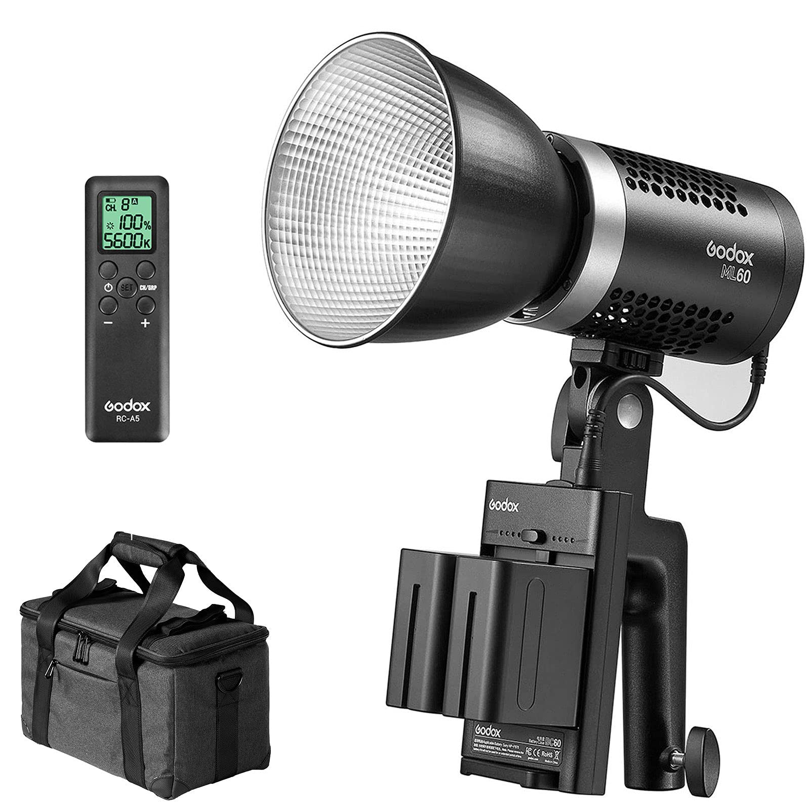 Godox ML60 60W LED Light,Portable Handheld LED Light,8 FX Effects,CRI 96+/TLCI 97+,Ultra Quiet Fan (B08LC2WTVQ) Amazon Price History, Amazon Price Tracker