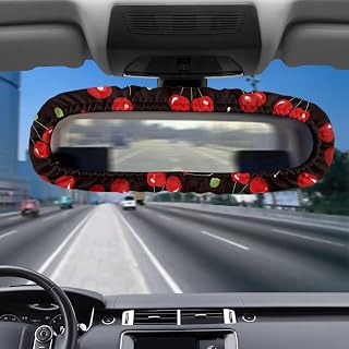 Cherry Car Rearview Mirrors Cover Elastic Auto Back View Mirror Protector,Inside Mirror Decorative Covers for Trucks Vans SUV Sedan