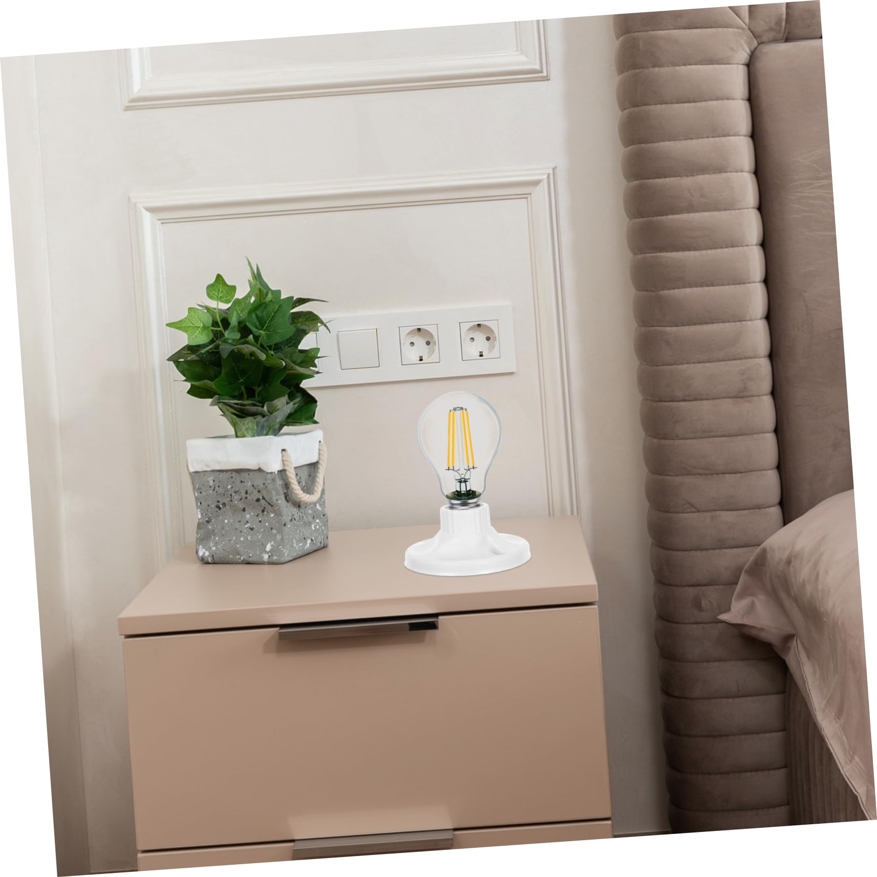 Lot de 24 Douilles de Rechange E27, Socle pour Lampe Blanc en Pp et Cuivre-céramique, Conception Épaissie, Sûre et Fiable pour Applications Commerciales et Décoratives