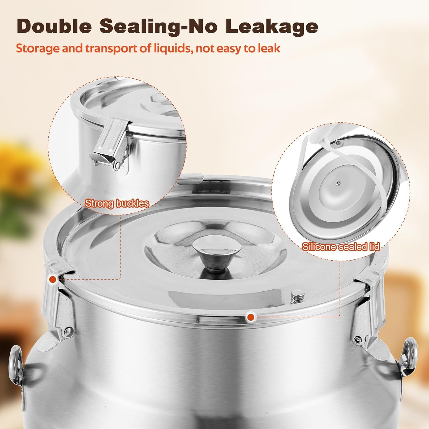 YUCHENGTECH 304 Acero Inoxidable La Leche Puede 10L | Cubo De Transporte De Leche con Asa, Tapa Sellada y Grif