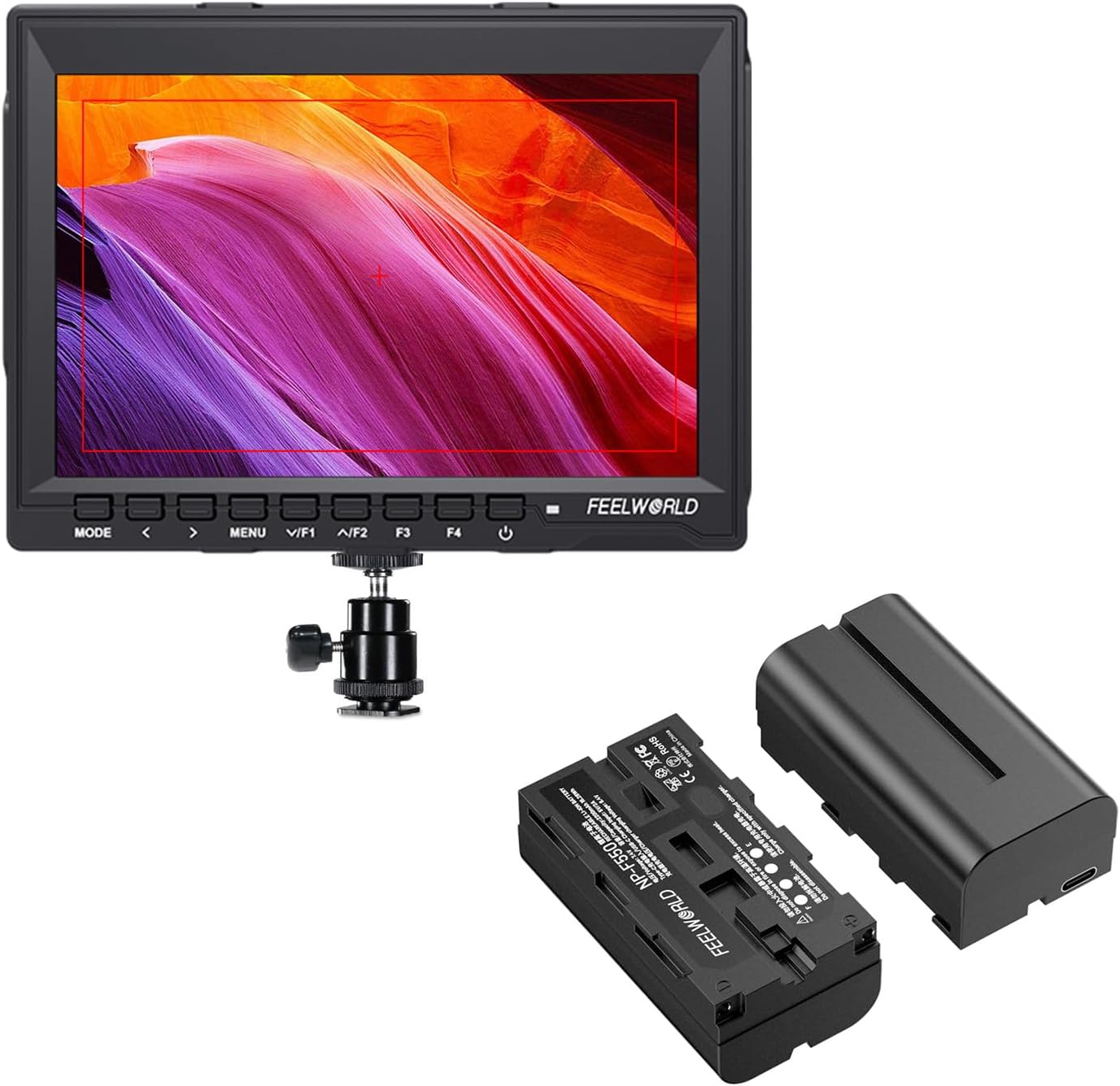 FEELWORLD FW759 Camera Monitor with 2 x F550 2200mAh Batteries