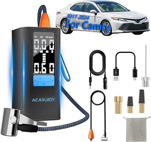 Inflador de neumáticos portátil y compresor de aire - 150 PSI, 6000 mAh, inflado 3 veces más rápido, apagado automático, apto para modelos Toyota