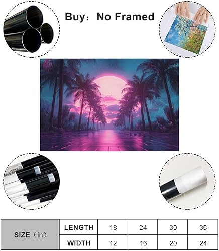 Miniatura 2 de XAHOR Neon Vaporwave Art Print  Retro Digital Aesthetic Wall Decor  Surreal Cyber Dream Poster Canvas Art Poster And Wall Art Picture Print Modern