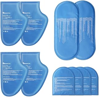 Replacement Gel Ice Packs for Cold Therapy Socks & Hand Ice Pack Gloves (10-Piece Set) Extra Reusable Ice Pack Compresses for Injuries - S/M Blue