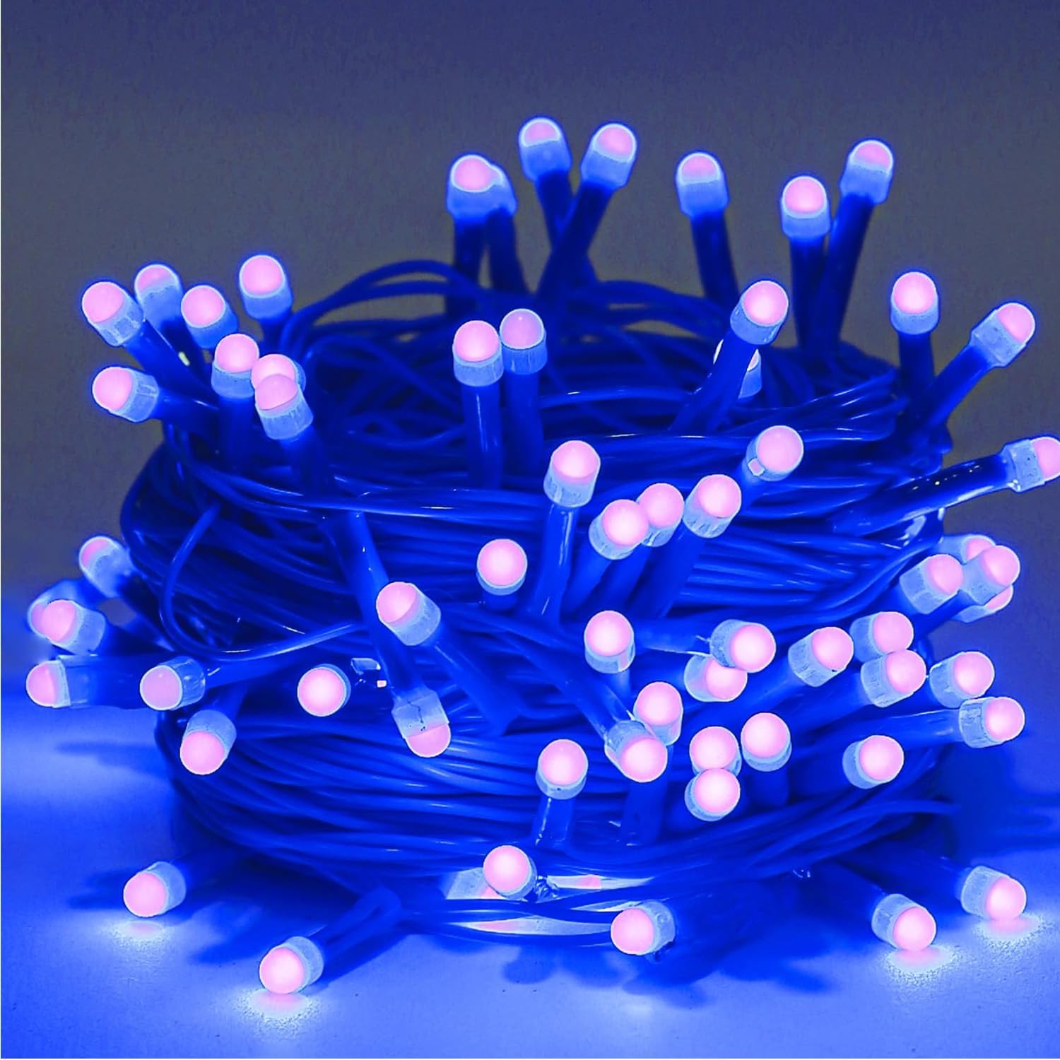Lexton 40 LED Power Pixel Serial String/Fairy Light | Plug Sourced | Suitable for Home & Outdoor Decoration, Diwali, Christmas, Ramadan, Wedding, Party, Festival (Pack of 50, Blue)