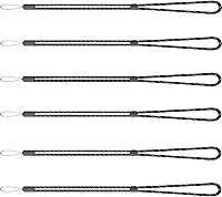 Vista 7 de Paquete de 6 cordones ajustables para el cuello, correas negras largas para bolígrafos, tarjetas de identificación, llaves, oficina, crucero