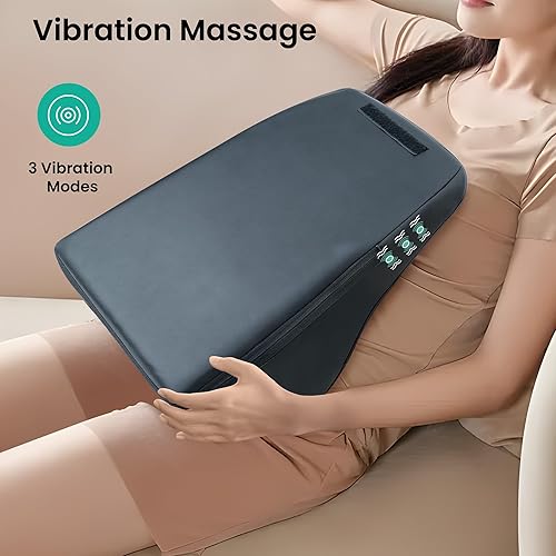 Miniatura 5 de Snailax Masajeador de espalda para dolor de espalda, tejido profundo, masajeador Shiatsu con calor, almohada de masaje de amasamiento 3D para