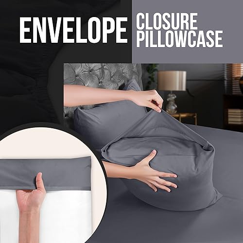 Miniatura 4 de Utopia Bedding Fundas de almohada estándar  Paquete de 4  Cierre de sobre  Tela de microfibra cepillada suave  Fundas de almohada resistentes al