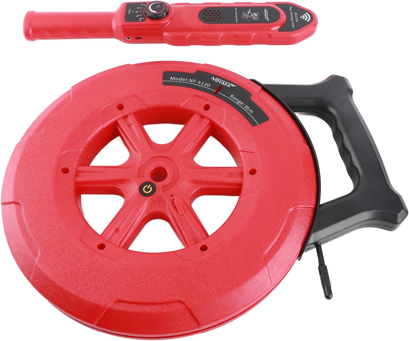 Pipeline Blockage Locator and Diagnostic Tool with IP67 Water Resisting Probe for Metal and PVC Pipes - Includes USB Charging Cable and Lithium Battery - Plumbing Clog Scanner (NF-5120)