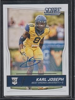 2016 Score Karl Joseph W. Virginia Autographed Rookie Football Card #417