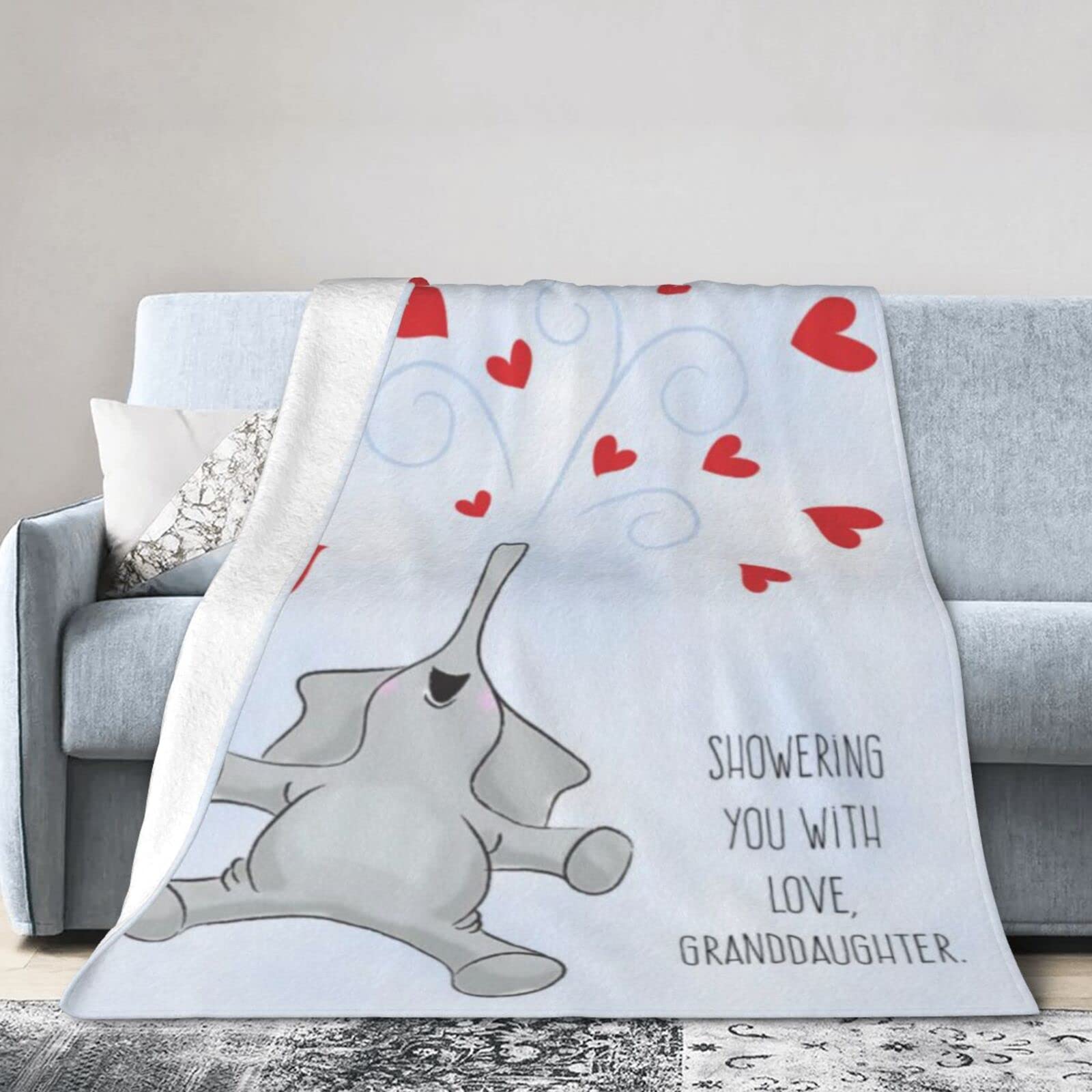 Lsjuee Flannel Fleece Blanket 40"X30" Happy Valentines Day Couple Lovers Bed Throw Blanket Weighted Ultra-Soft Travel Spring Blankets for Couple Keep Warm