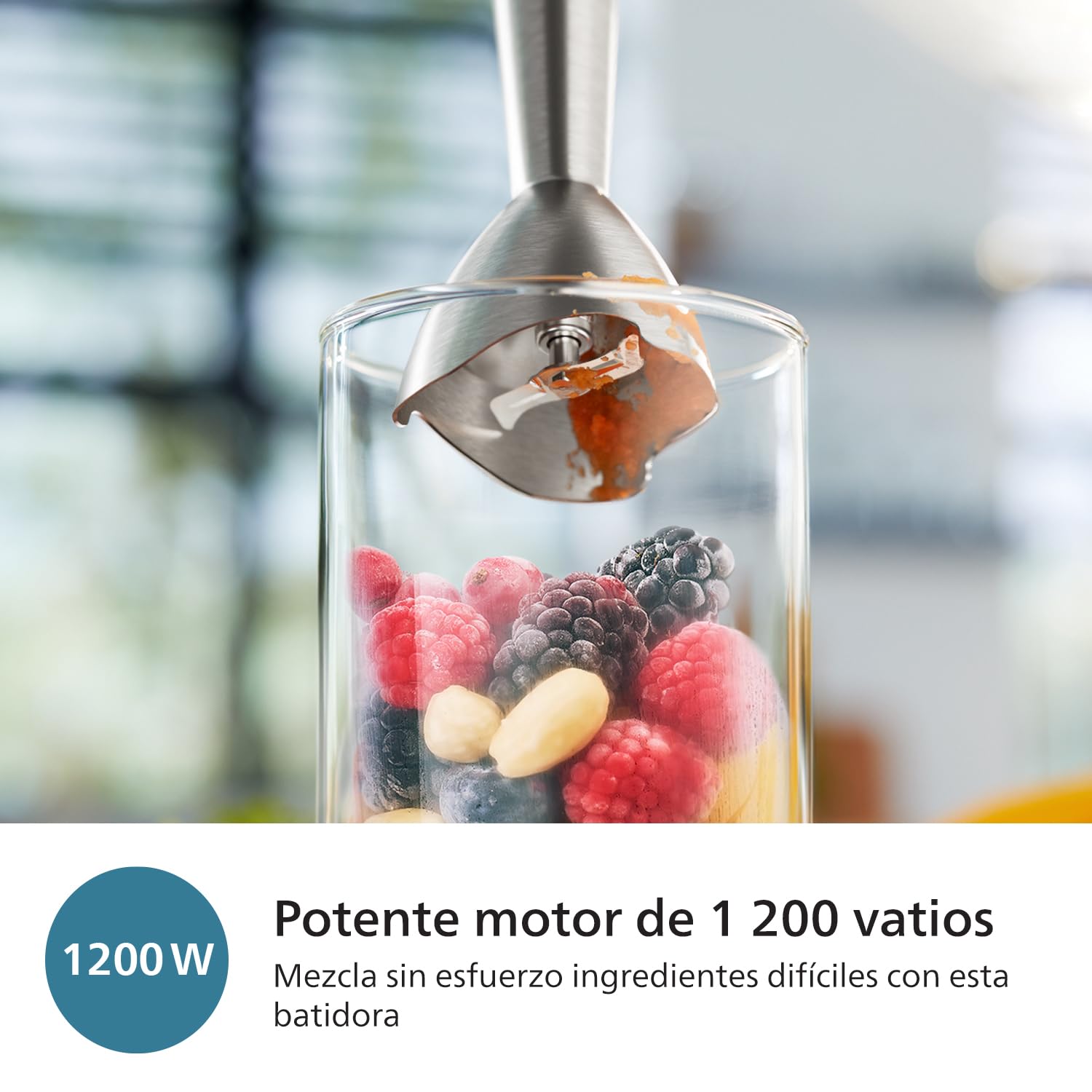 Batidora de mano Philips Serie 5000-1 200 W de potencia. Tecnología ProMix. Indicador LED de velocidad. Control sin esfuerzo. Diseño compacto. Fácil de limpiar. Negro (HR2681/00)